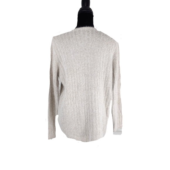 Rafaella Womens M Lambs Wool Blend Taupe Ribbed Round Neck Sweater Sz M - Picture 6 of 6